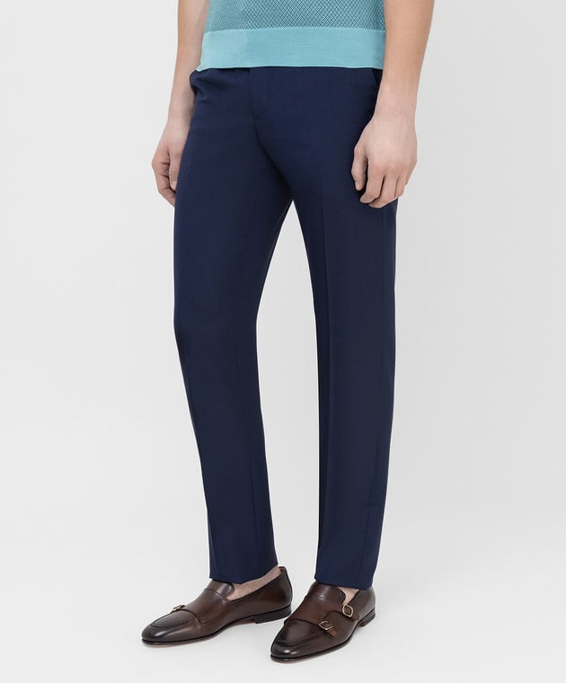 Prada Темно-синие брюки из шерсти UPA8411P3Z изображение 3