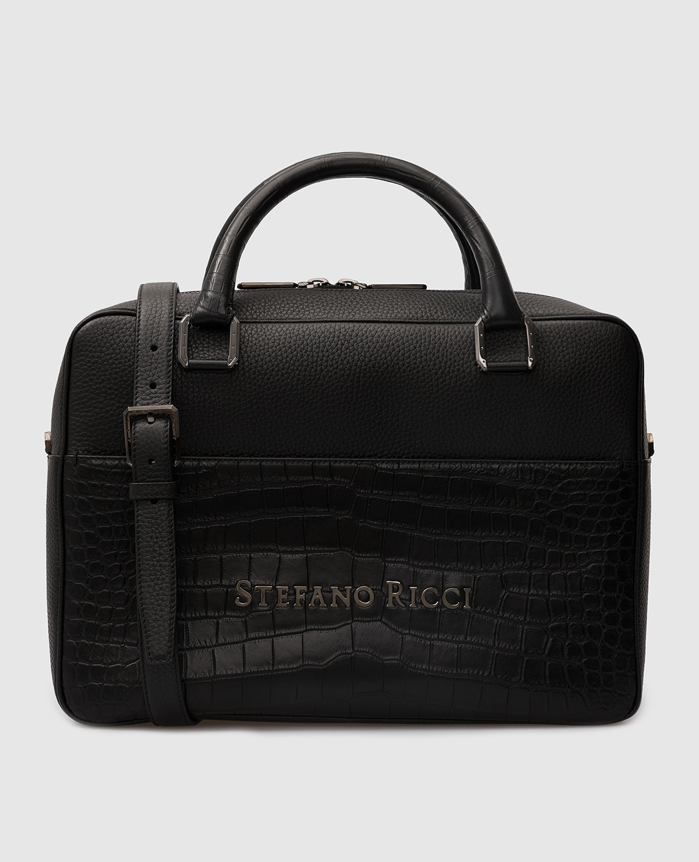 Stefano Ricci Кожаная деловая сумка ручной работы с логотипом ND153G9TUVDCS