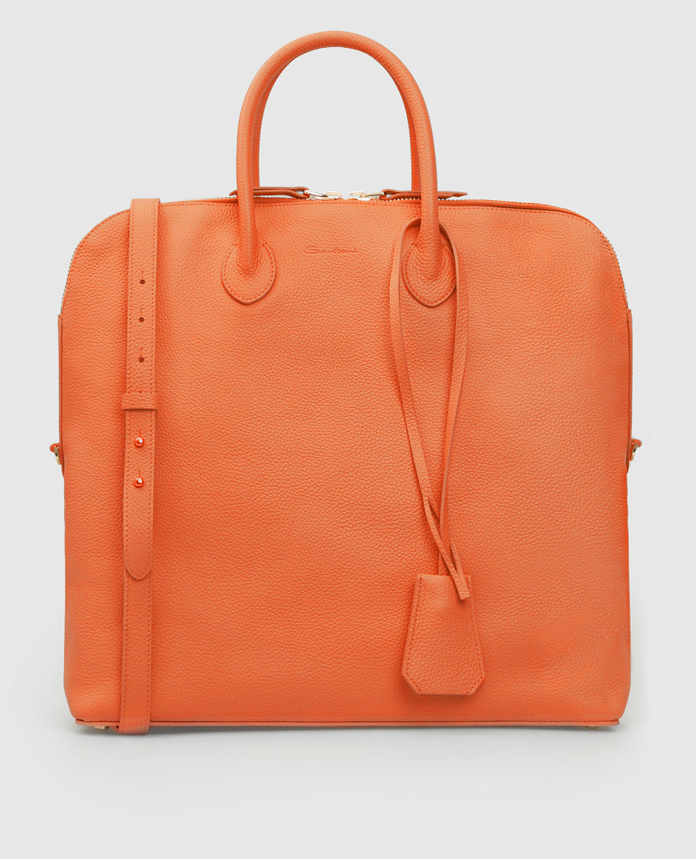 Оранжевая кожаная сумка Santoni