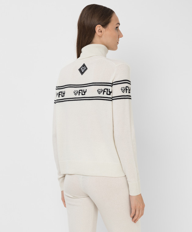 Be Florence White cashmere golf with logo pattern F2110 image 4