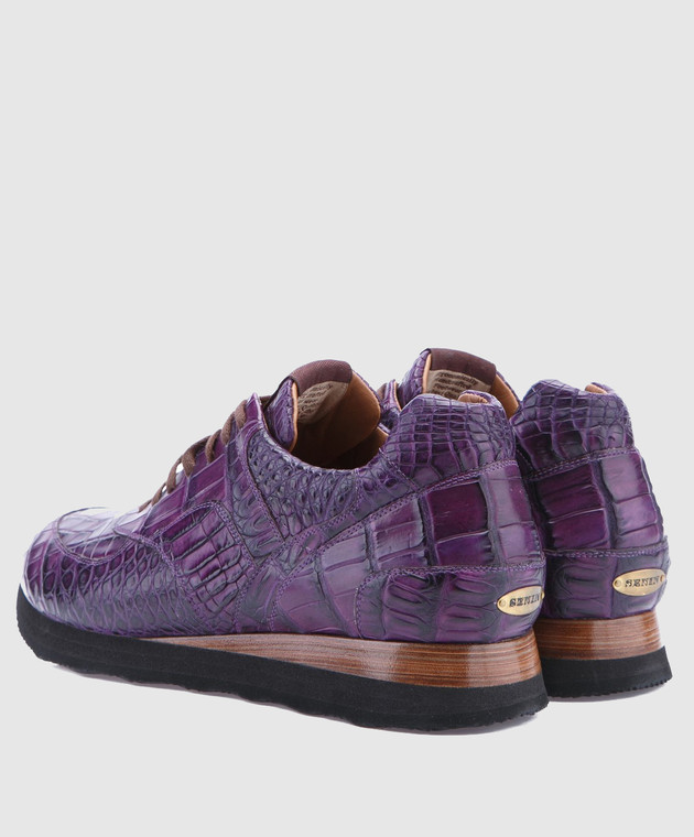 IGOR SENIN Фиолетовые кроссовки ручной работы из кожи крокодила CROCO изображение 3