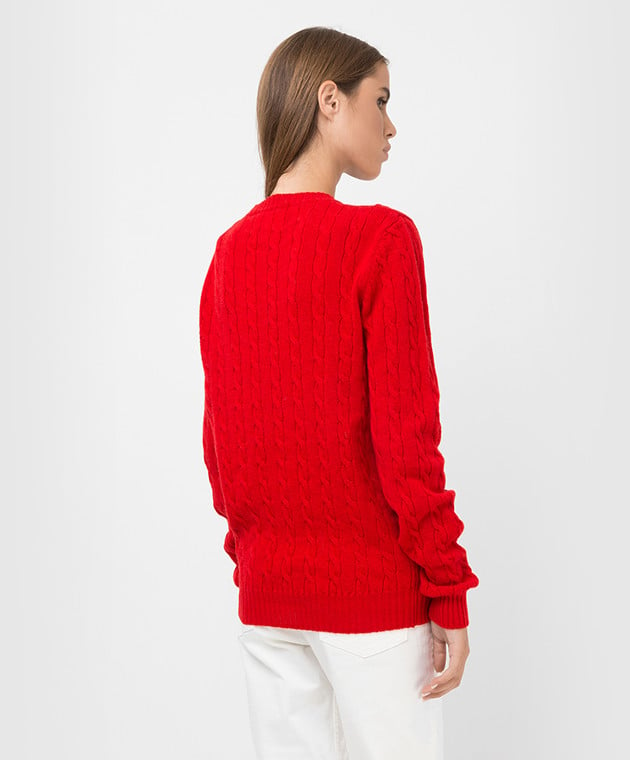 Babe Pay Pls Красный свитер из шерсти мериноса в узор UFM015 изображение 4