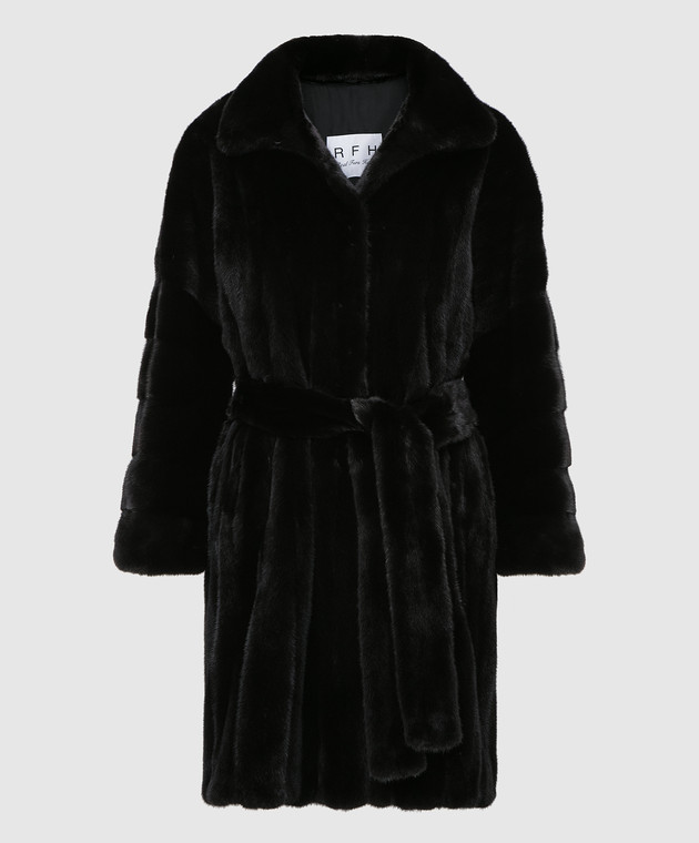 Real Furs House Чорне хутряне пальто TB5253842