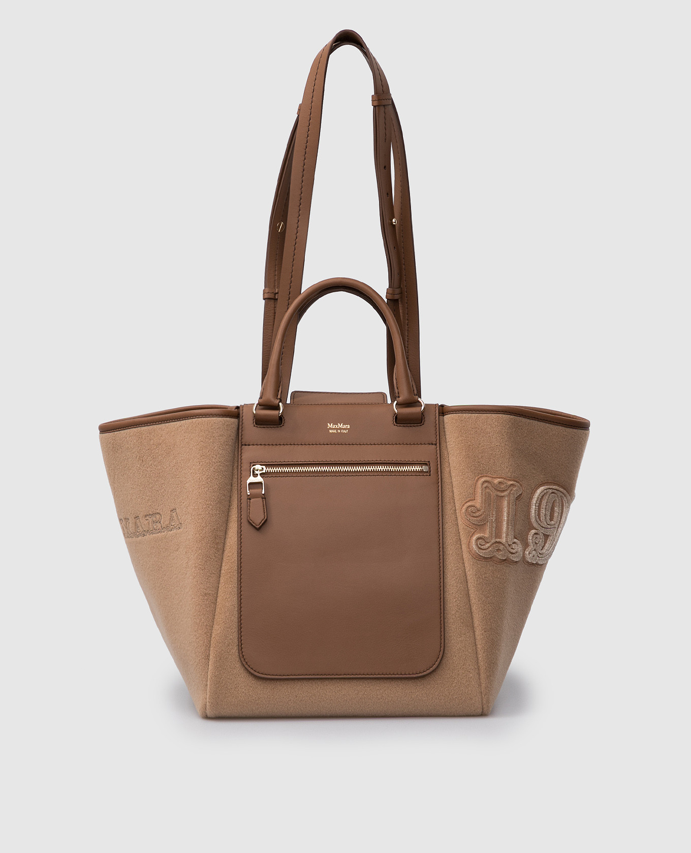 

Сумка-тоут Reverbv из шерсти и кожи, Коричневый, Сумки