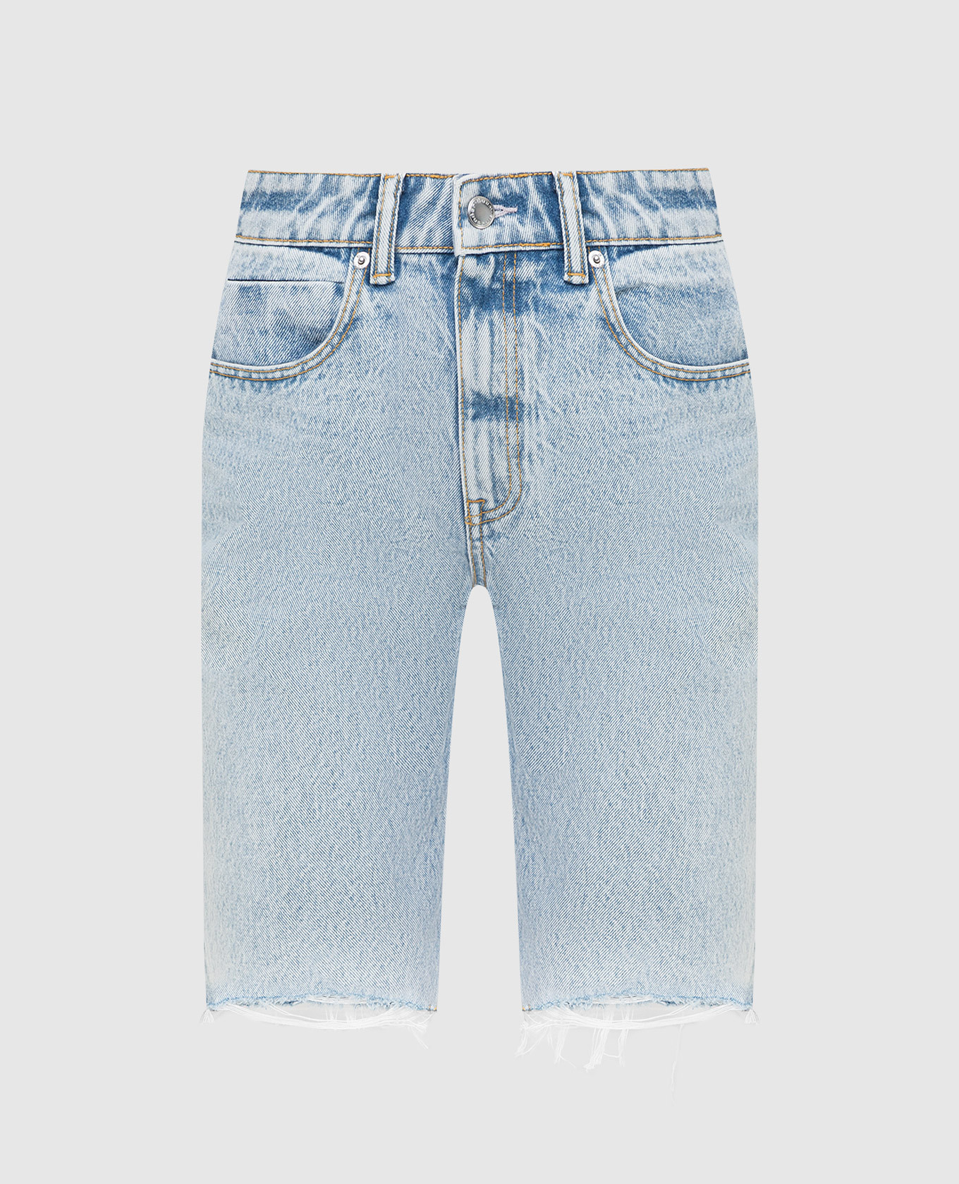 

Джинсовые шорты с необработанными краями Alexander Wang, Голубой, Шорты