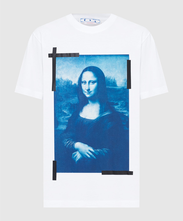 off-white モナリザ Off-White - Белая футболка с принтом Monalisa OMAA038C99JER002