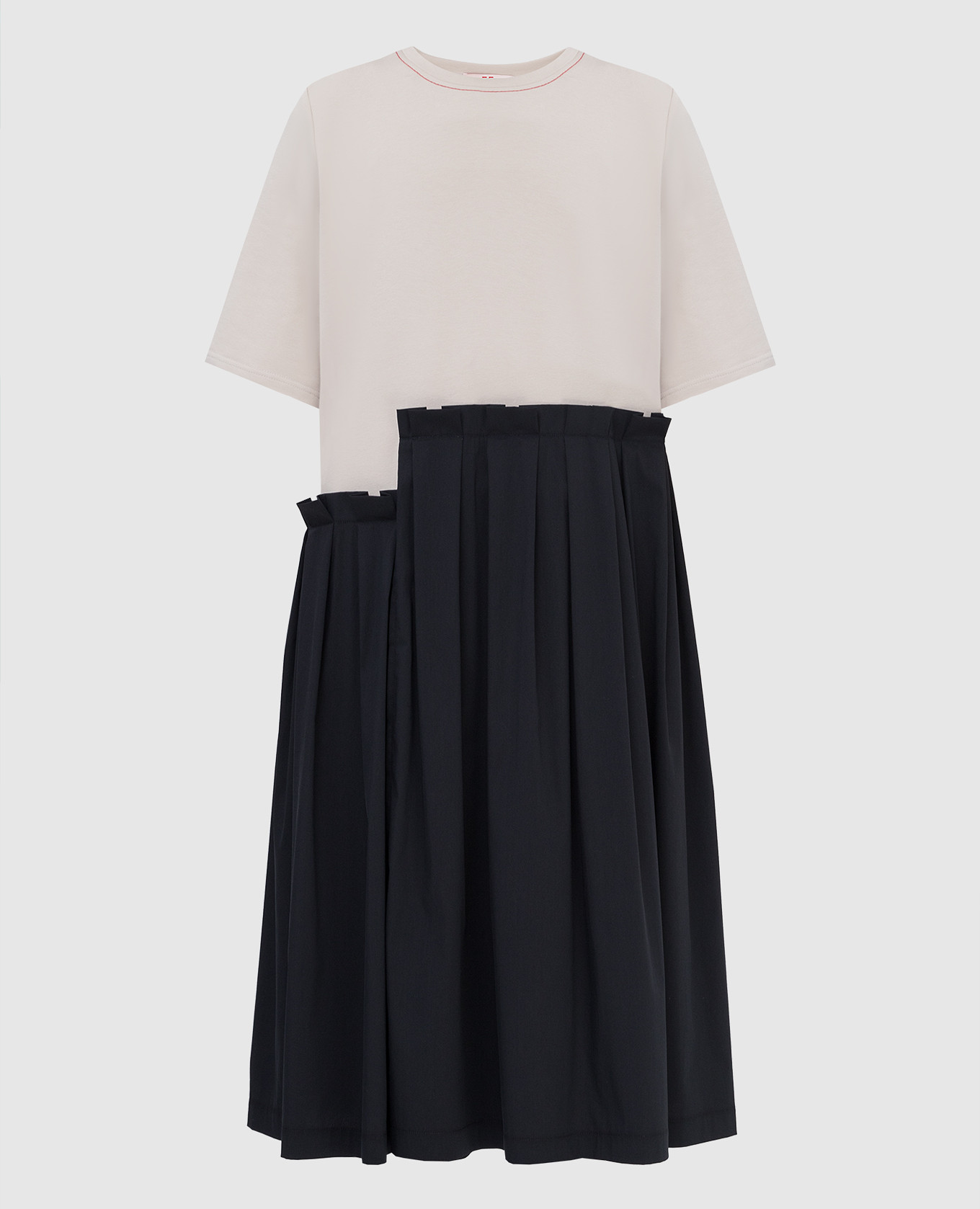 

Комбинированное платье с защипами Forte&Fragile, Черный, Платья Миди