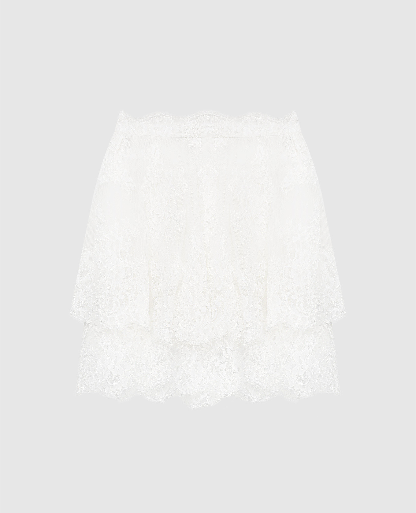 Белая ажурная юбка мини