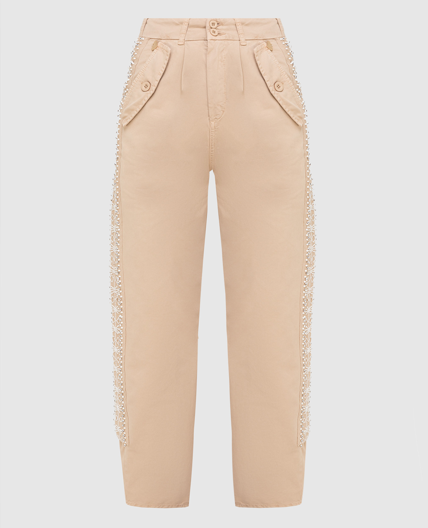 

Бежевые брюки, Бежевый, Прямые брюки