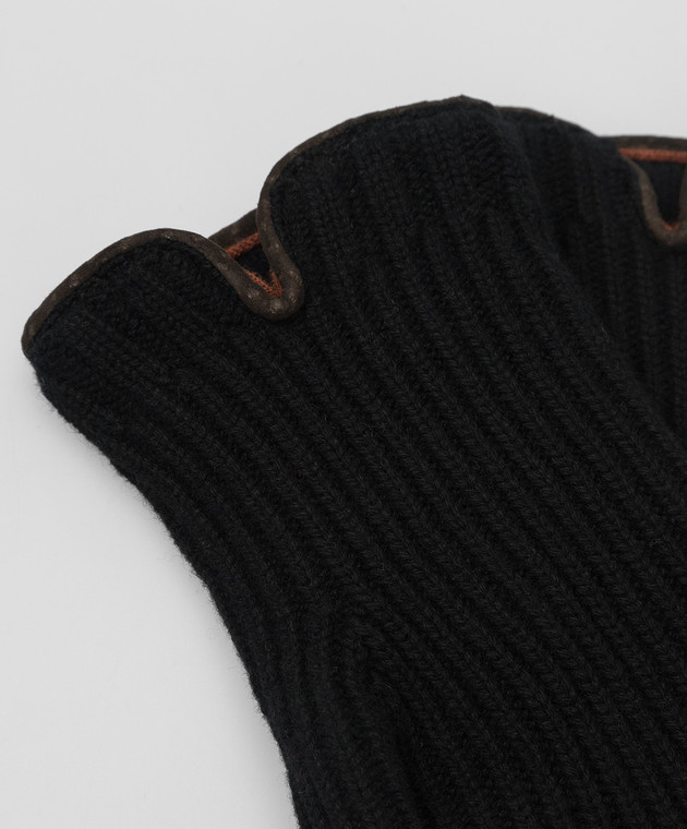 Loro Piana Черные перчатки из кашемира FAI4645 изображение 3