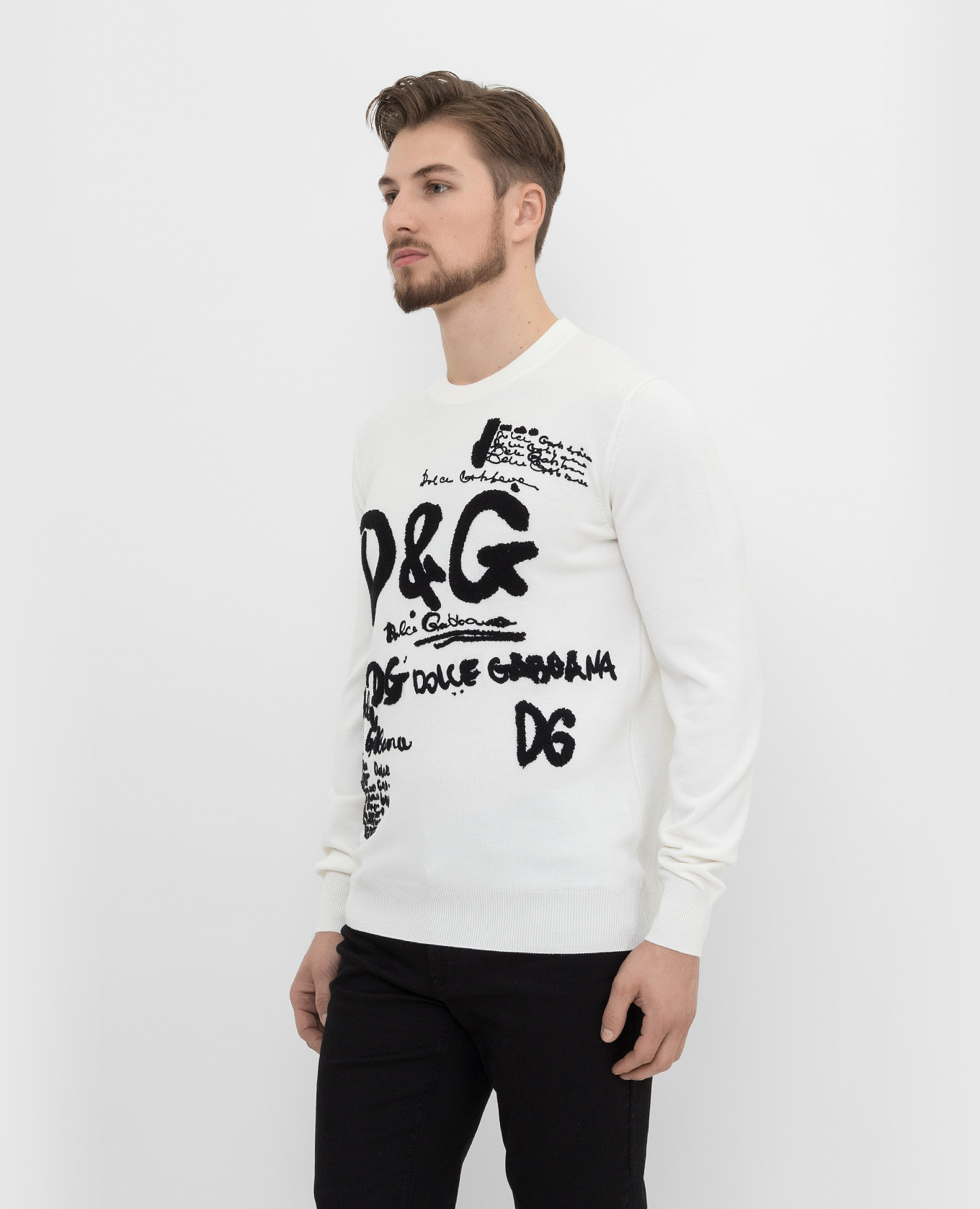 Dolce&Gabbana Джемпер из шерсти с вышивкой GX512ZJBVE1 изображение 3