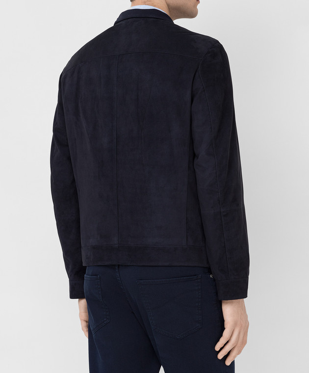 Brunello Cucinelli Темно-синяя замшевая куртка M0PCL1817 изображение 4