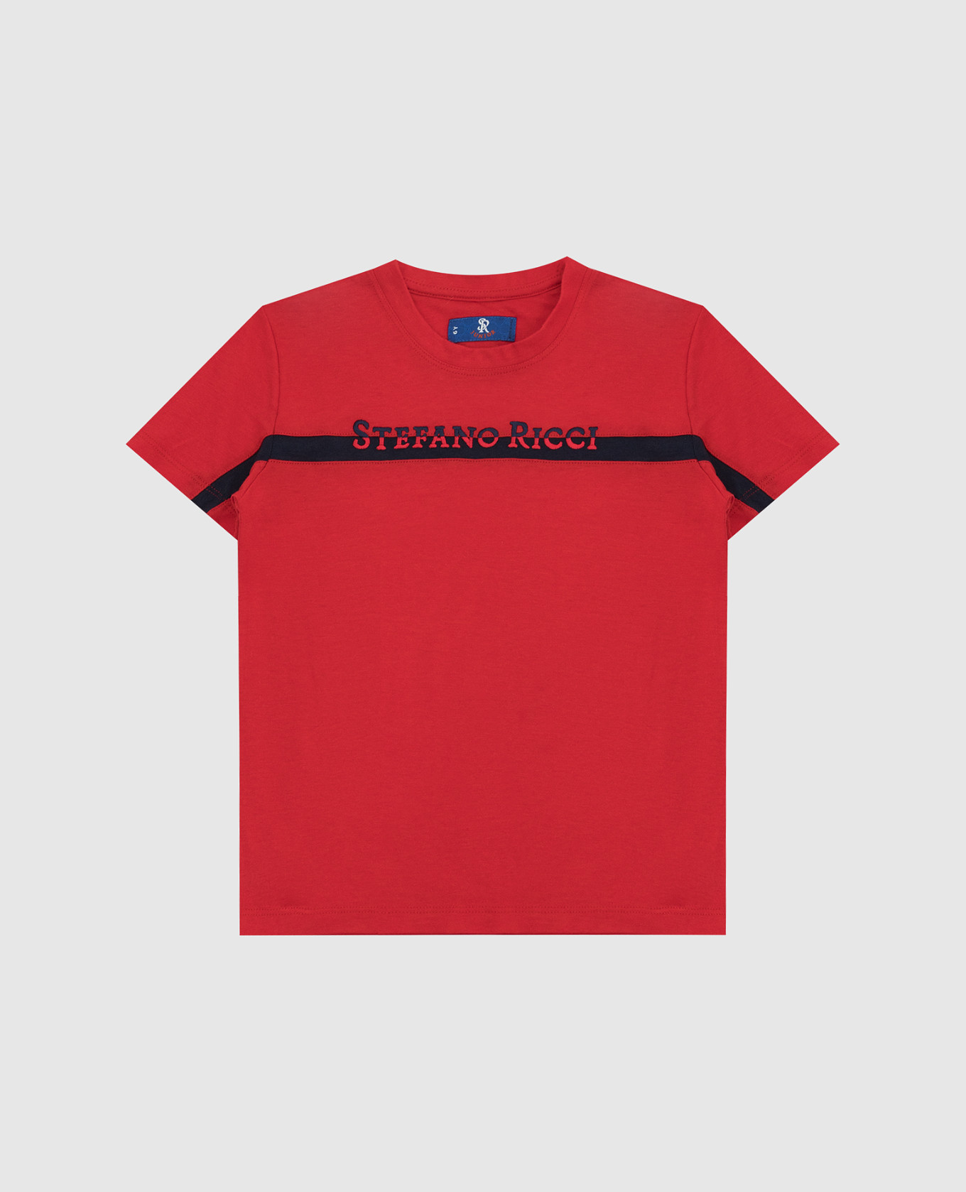 Children's red T-shirt with logo embroidery