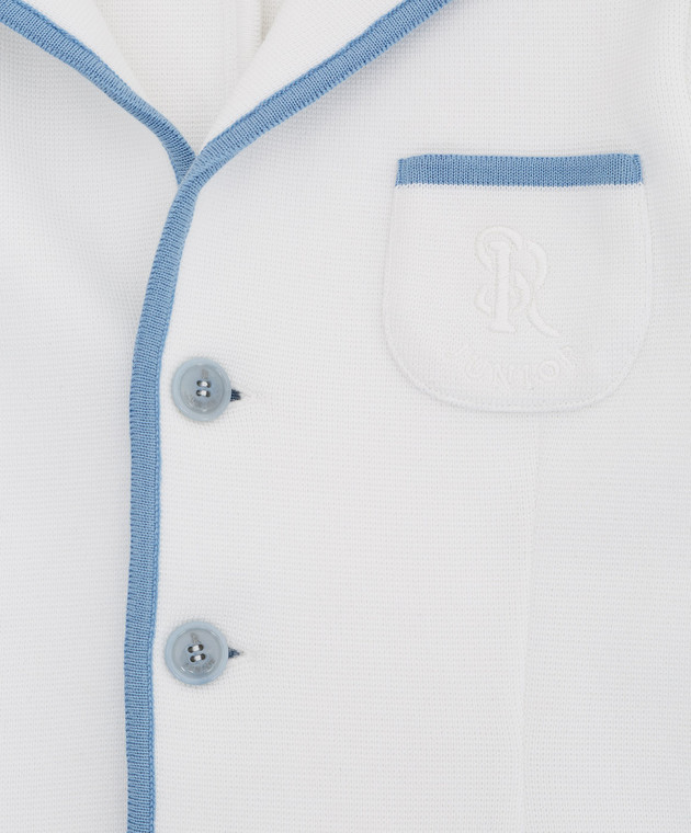 Stefano Ricci Детский белый пиджак с монограммой K717007J02Y17208 изображение 3