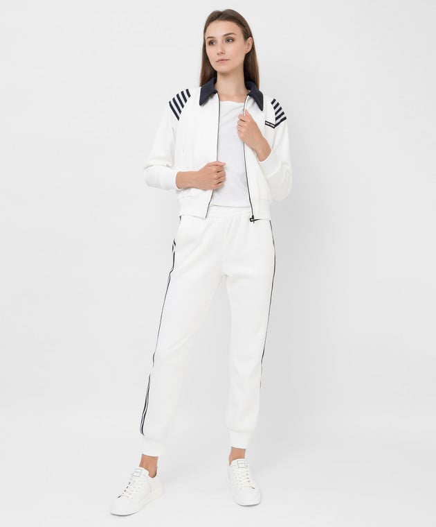 Miu Miu Біла спортивна куртка з контрастними вставками MJL7581ZFP зображення 2