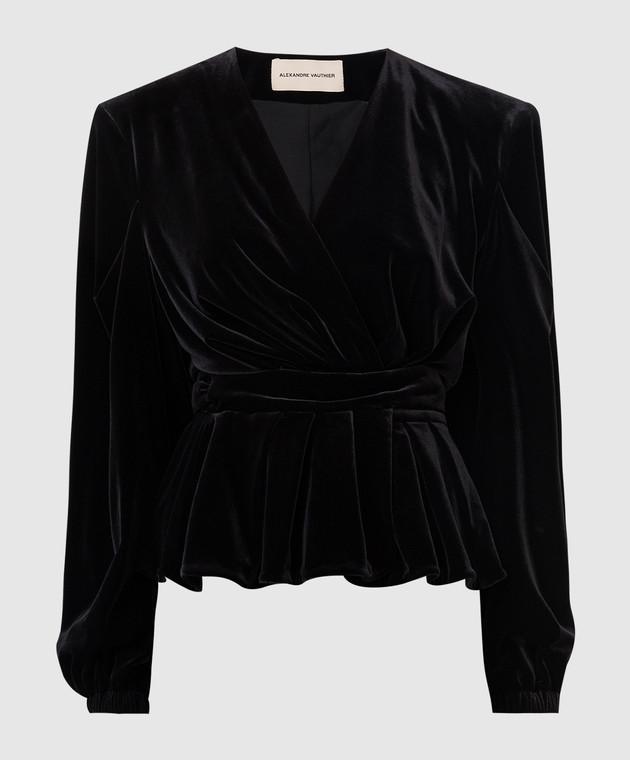 ALEXANDRE VAUTHIER Velor wrap jacket with peplum 213TO15060193