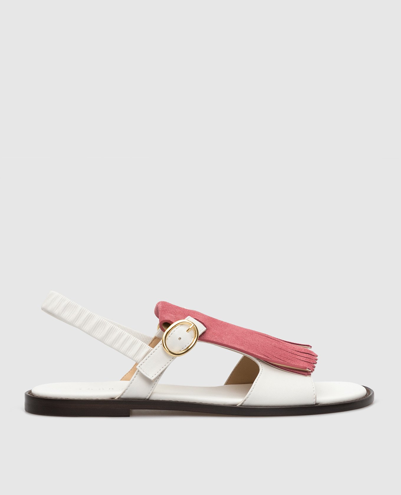 White Leather Sandals ChangeClear