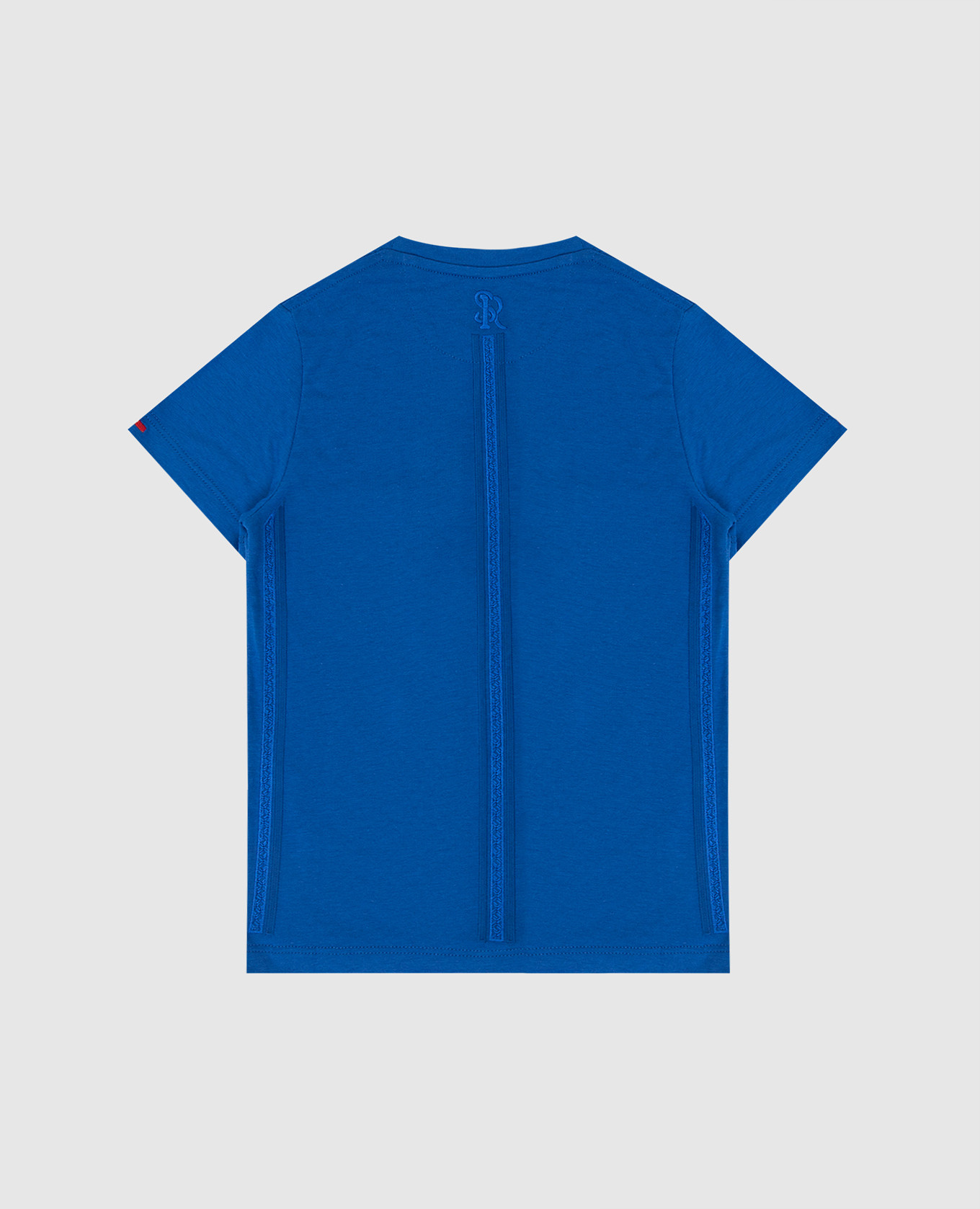 Stefano Ricci Детская синяя футболка с вышивкой монограммы YNH0300290803 изображение 2