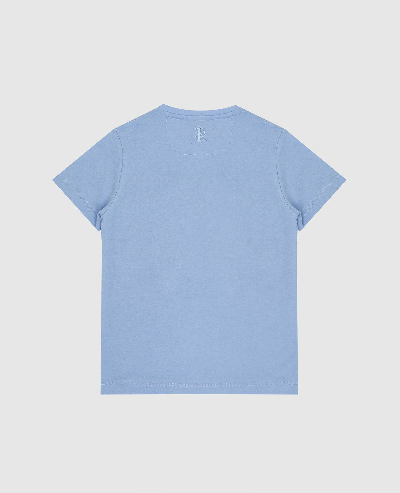 Stefano Ricci Детская голубая футболка с вышивкой YNH8400170803 изображение 2