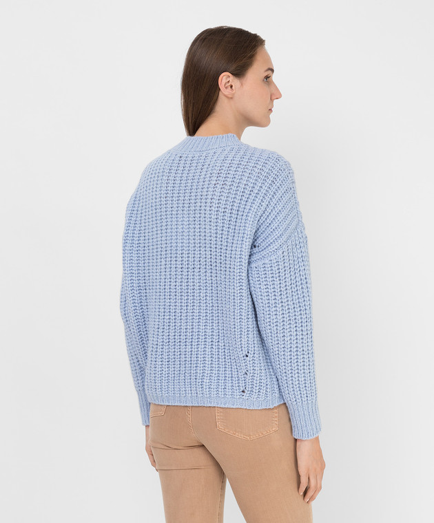 Peserico Голубой свитер в фактурный узор S99112F0309121 изображение 4