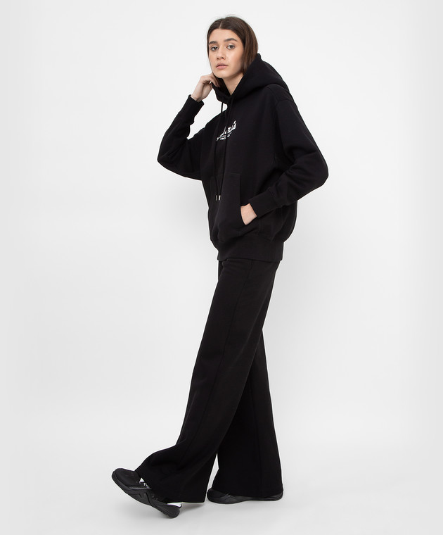 Stella McCartney Черные спортивные брюки с узором логотипа 604087SNP11 изображение 2