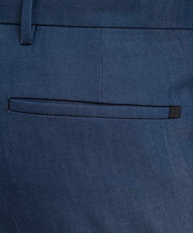 Prada Темно-синие брюки из шерсти SPG291VTJ изображение 5