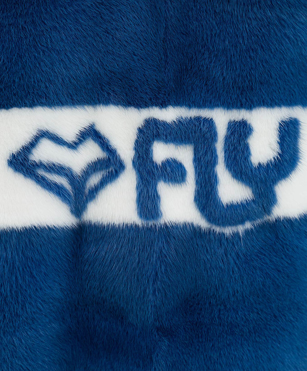 Florence Mode Синя шуба з хутра норки FLY12 зображення 5