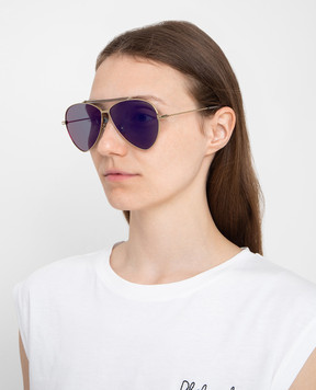 Alexander McQueen Солнцезащитные очки-авиаторы с эффектом градиент AM0058S30000650