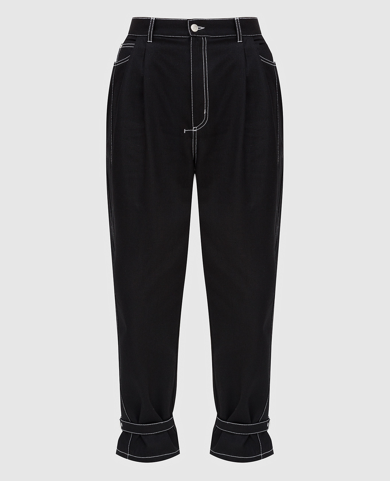 

Джинсы бананы с ремешками Alexander McQueen, Черный, Джинсы