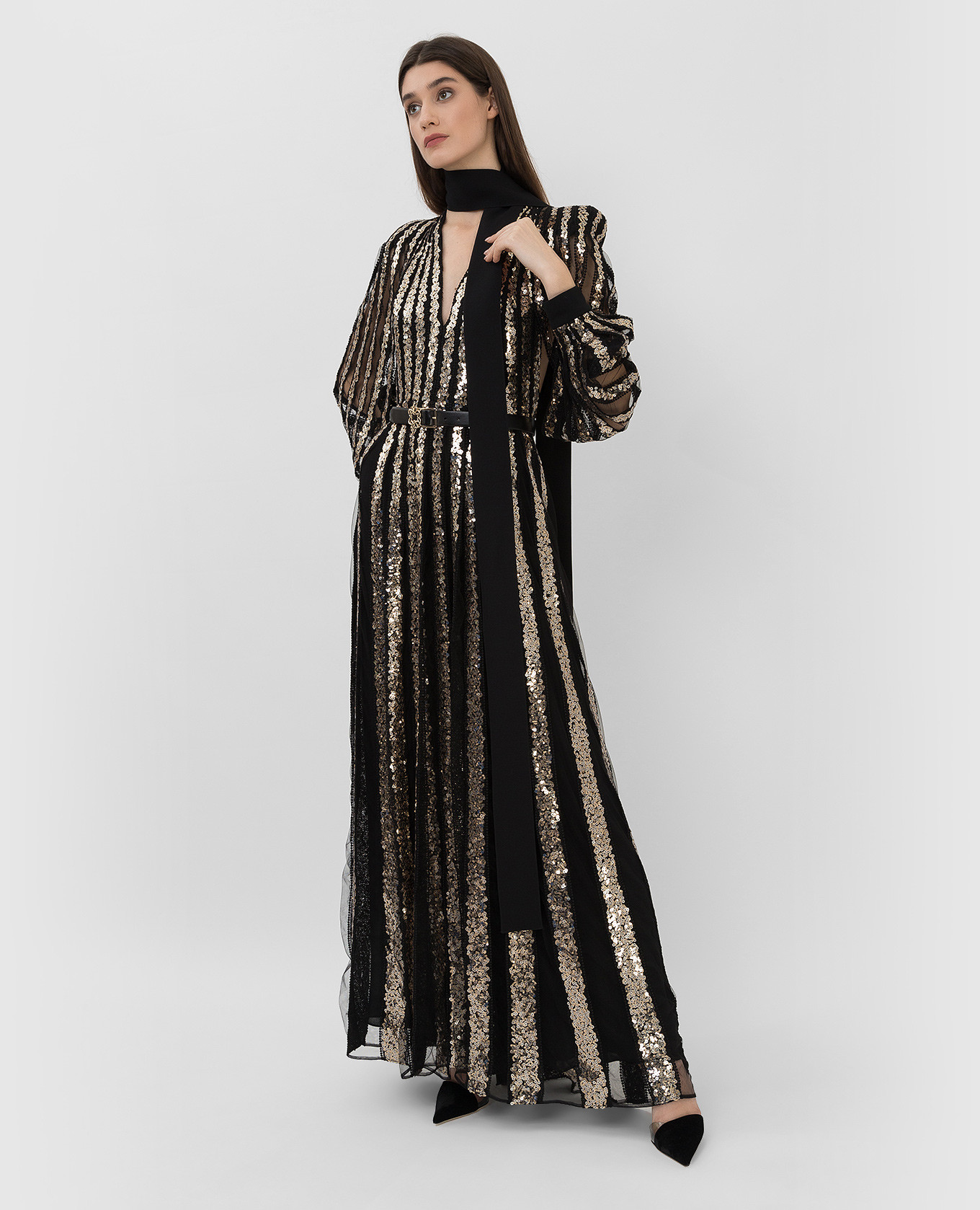 Elie Saab Вечернее платье с открытой спиной в узор 12290 изображение 2