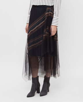 Brunello Cucinelli Черная юбка MA145G2864