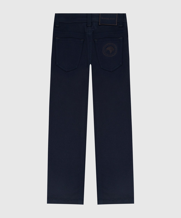 Stefano Ricci Children's dark blue trousers YFT8400030YKNE image 2