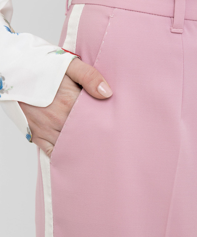 Dolce&Gabbana Розовые брюки из шерсти FTBPATFUBAJ изображение 5