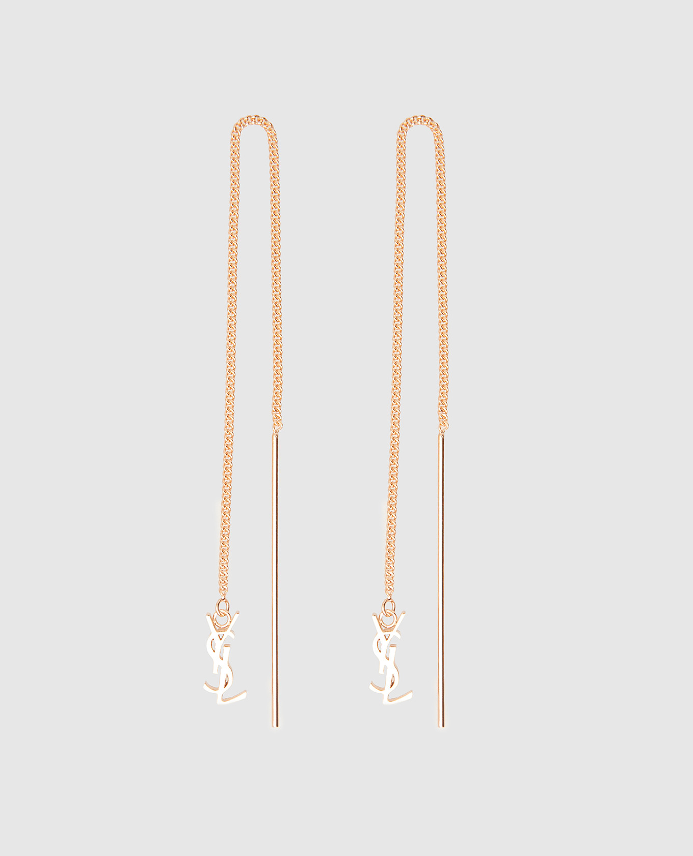 

Серьги-подвески с эмблемой логотипа Saint Laurent, Золотистый, Серьги и клипсы