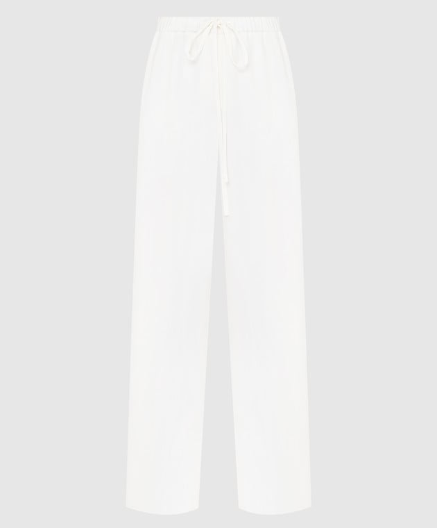 Valentino Светло-бежевые укороченные шелковые брюки XB3RB4D01MM