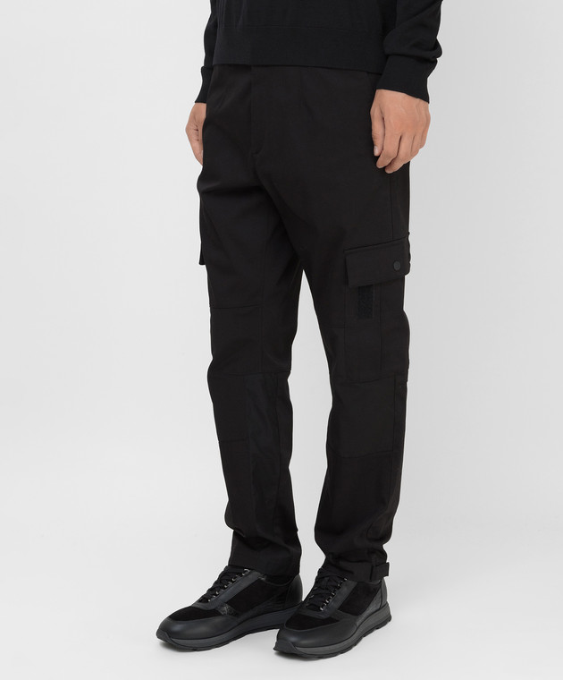 Moncler Чорні брюки-карго 2A0002454AUW зображення 3