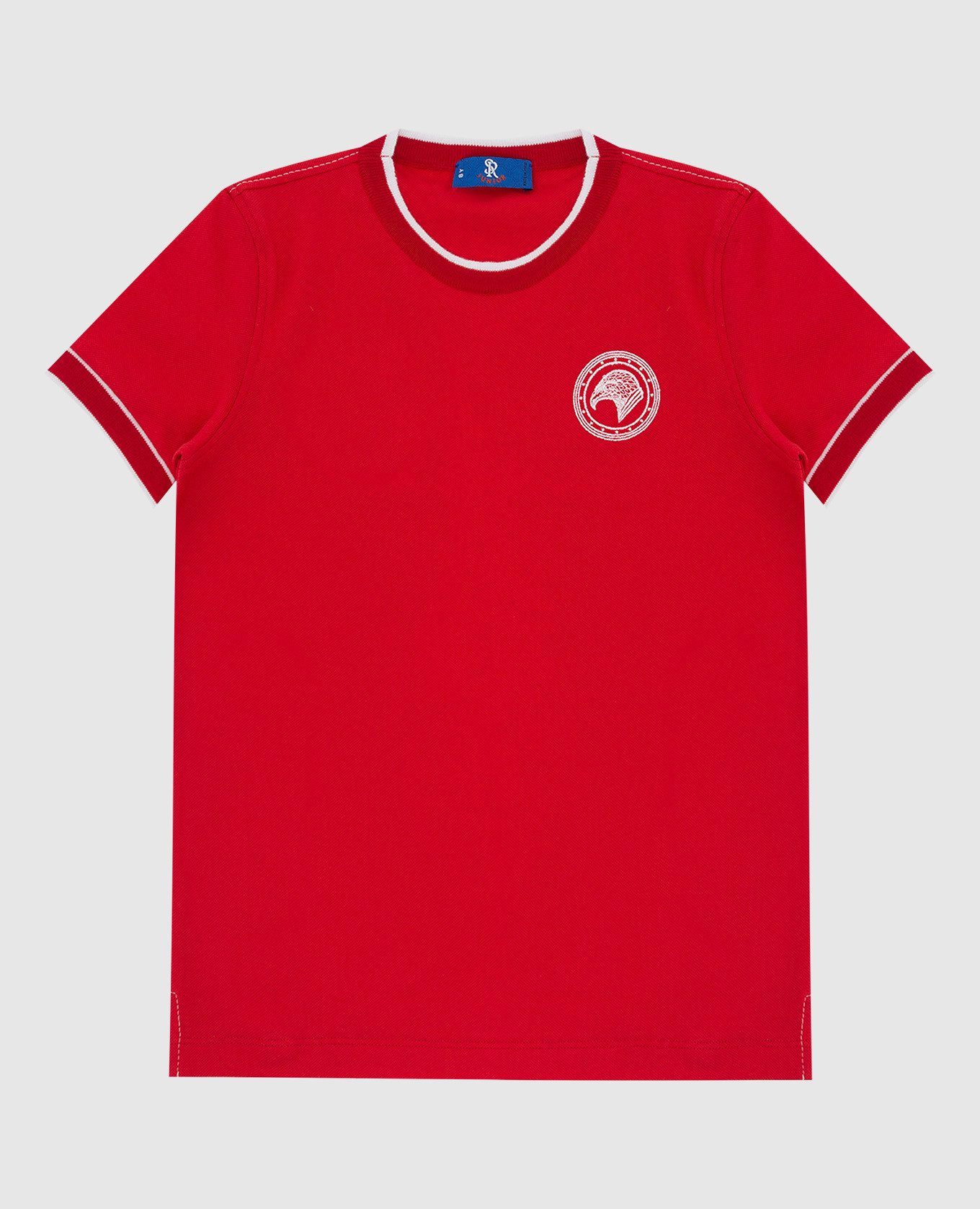 Детская красная футболка с вышивкой