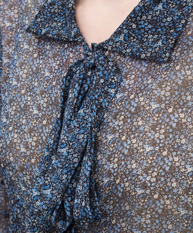 Philosophy di Lorenzo Serafini Синяя блуза из шелка A0219 изображение 5