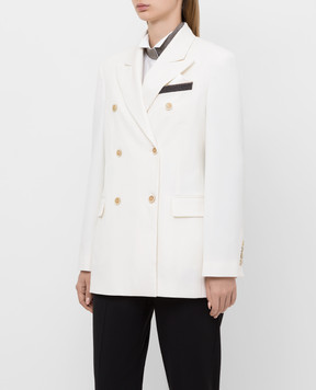 Brunello Cucinelli Білий жакет з вовни MB5268700P