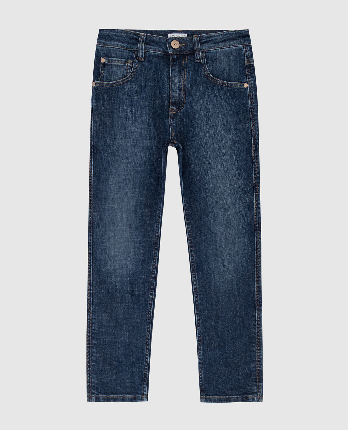 

Детские синие джинсы Brunello Cucinelli, Синий, Джинсы