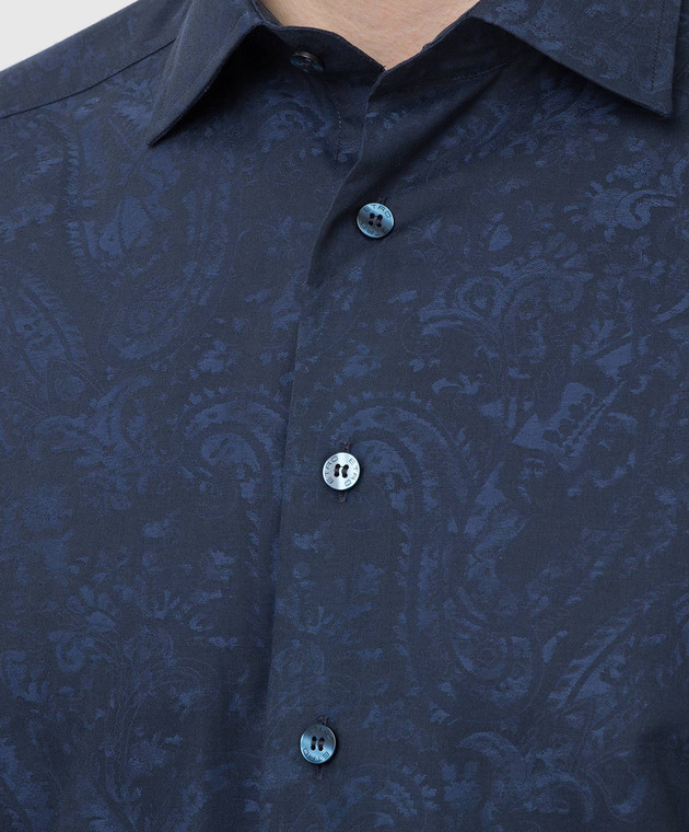 Etro Темно-синяя рубашка U129086222 изображение 5