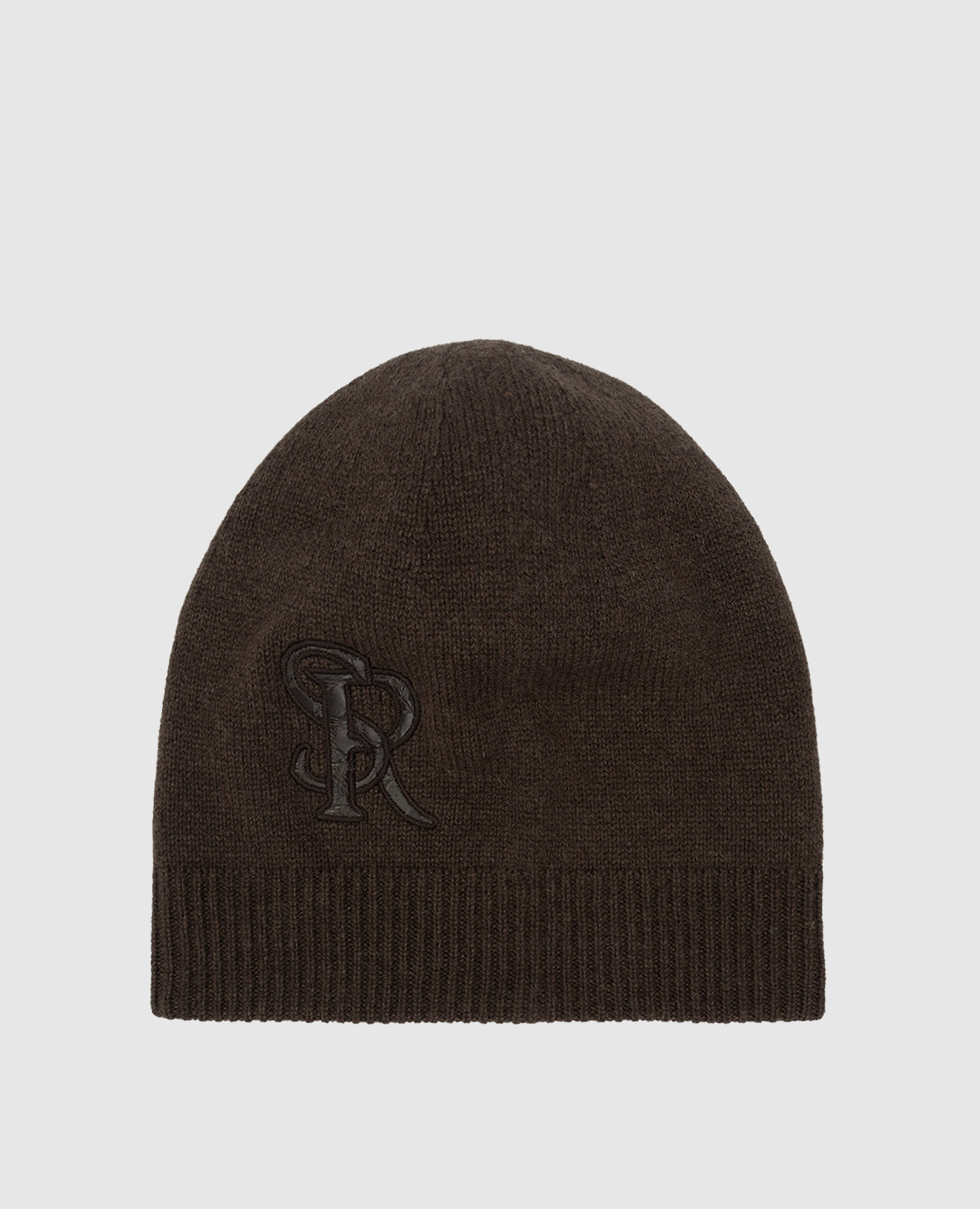 

Коричневая двусторонняя шапка из кашемира с монограммой логотипа из кожи крокодила, Коричневый, Шапки