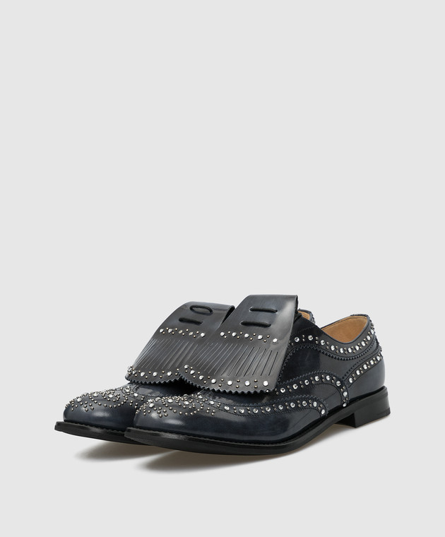 Church's Navy Crystal Leather Oxford Shoes DE0043 image 3