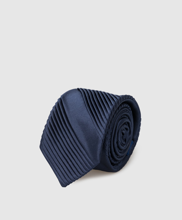 Stefano Ricci Дитячий темно-синій шовковий галстук в візерунок YCP14UNIR