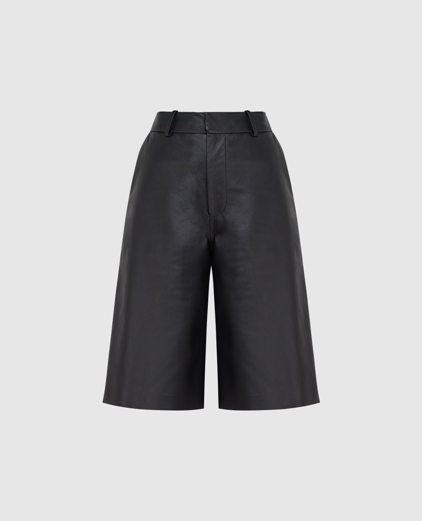 Black Leather Bermuda Shorts