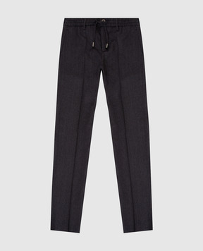 Stefano Ricci Детские темно-серые брюки из шерсти Y1T90ASP00W0018C