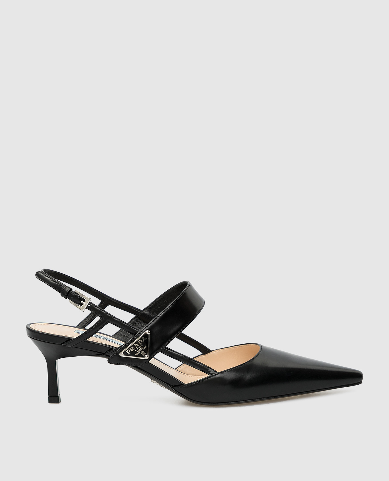 

Кожаные слингбэки Prada, Черный, Туфли