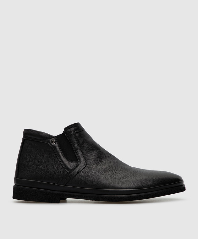 Gianfranco Butteri Чорні шкіряні черевики на хутрі 43835A