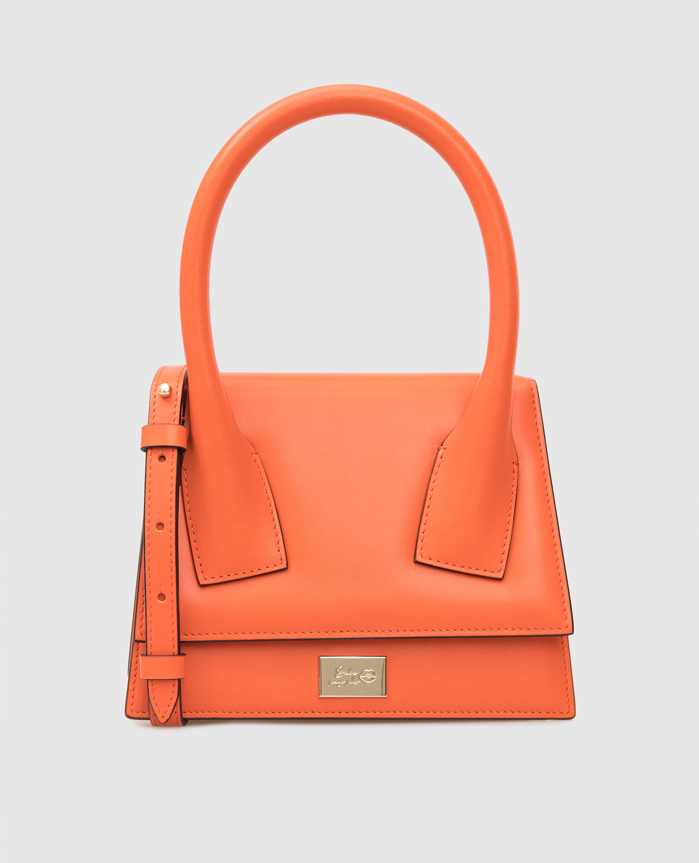 Оранжевая кожаная сумка-кроссбоди