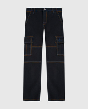 Stefano Ricci Дитячі джинси-карго з контрастною строчкою YST64011001613